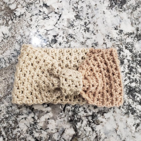 Winter Handmade Crochet Bow Headband/Ear Warmer - Picture 7 of 11